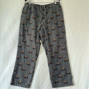 Eddie Bauer Pajama Pants Mens Size XL 36x28 Bear Print Loungewear Drawstring